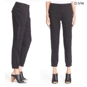 Vince Linen Blend Cargo Jogger Pants Black